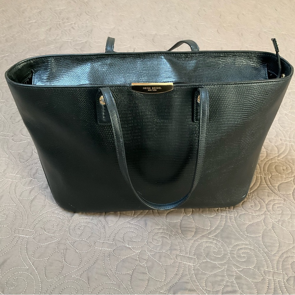 Henri Bendel Crocodile-Embossed Leather Tote Bag